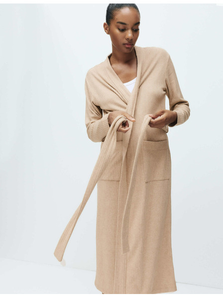 Marks & Spencer Širok rebrast kopalni plašč Marks & Spencer smetanova