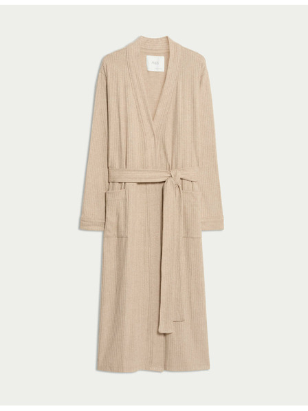 Marks & Spencer Širok rebrast kopalni plašč Marks & Spencer smetanova