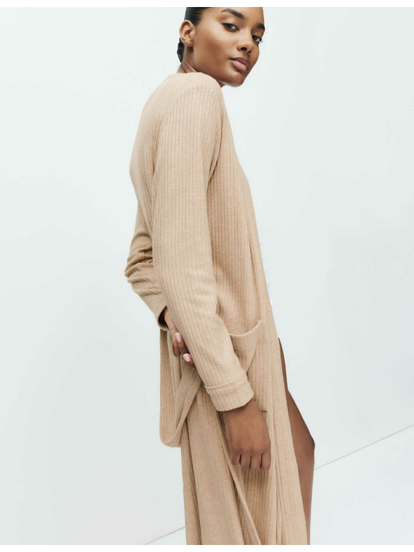 Marks & Spencer Širok rebrast kopalni plašč Marks & Spencer smetanova