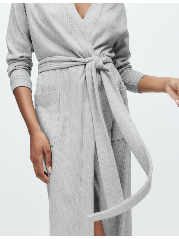 Marks & Spencer Širok rebrast kopalni plašč Marks & Spencer siva