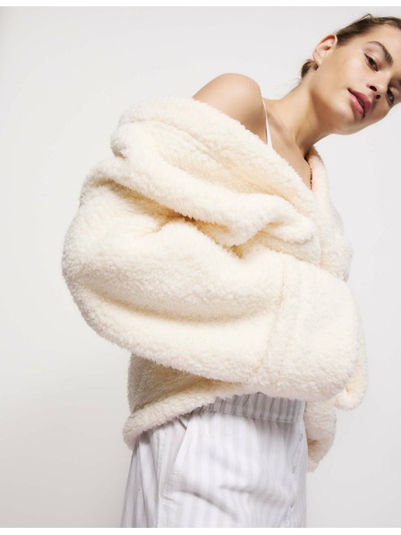 Marks & Spencer Preklopen kardigan iz umetnega krzna z medvedkom Marks & Spencer smetanova