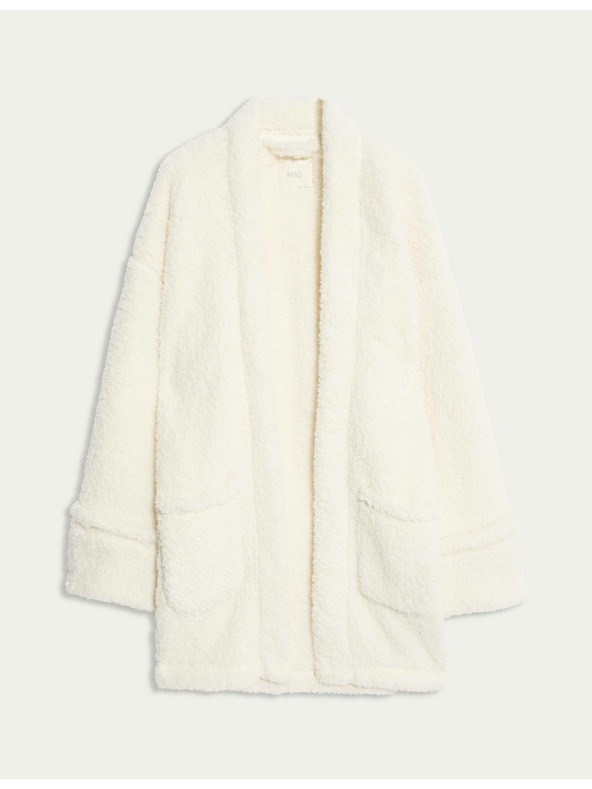 Marks & Spencer Preklopen kardigan iz umetnega krzna z medvedkom Marks & Spencer smetanova