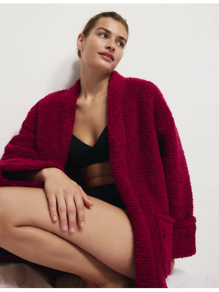 Marks & Spencer Preklopen kardigan iz umetnega krzna z medvedkom Marks & Spencer rožnata