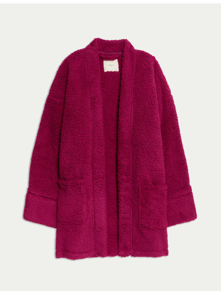 Marks & Spencer Preklopen kardigan iz umetnega krzna z medvedkom Marks & Spencer rožnata