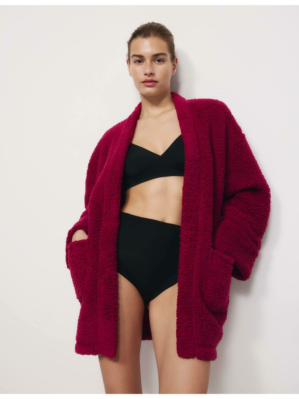 Marks & Spencer Preklopen kardigan iz umetnega krzna z medvedkom Marks & Spencer rožnata