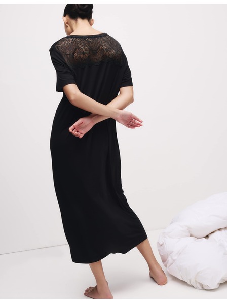 Marks & Spencer Nočna srajca z čipkasto vložko Marks & Spencer črna