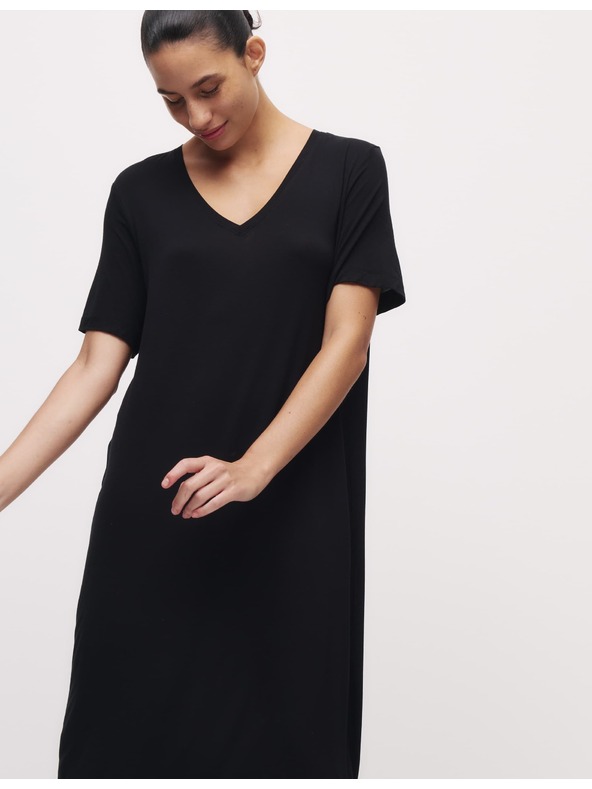 Marks & Spencer Nočna srajca z čipkasto vložko Marks & Spencer črna