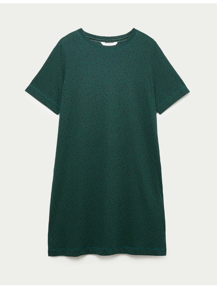 Marks & Spencer Nočna srajca iz čiste bombaže z zvezdicami Marks & Spencer zelena