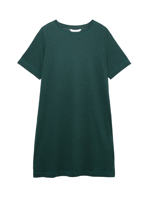 Marks & Spencer Nočna srajca iz čiste bombaže z zvezdicami Marks & Spencer zelena