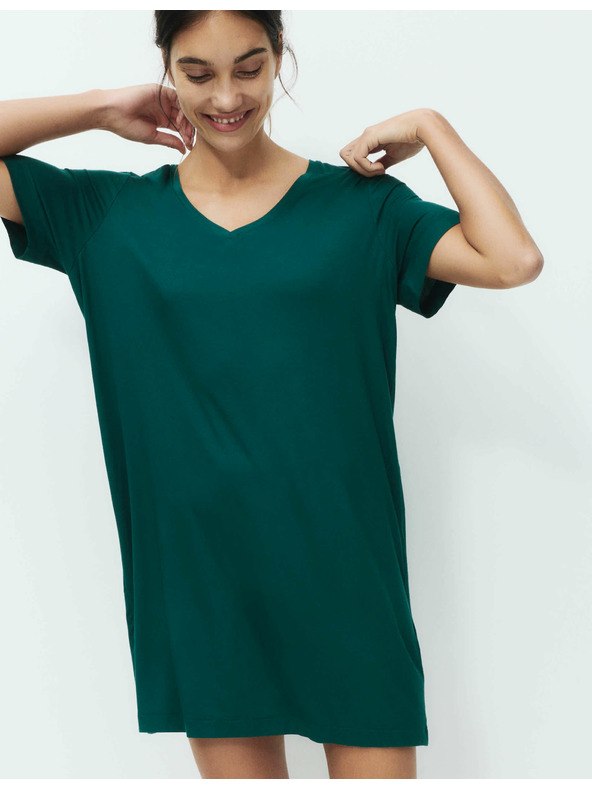 Marks & Spencer Nočna srajca z čipko Marks & Spencer zelena