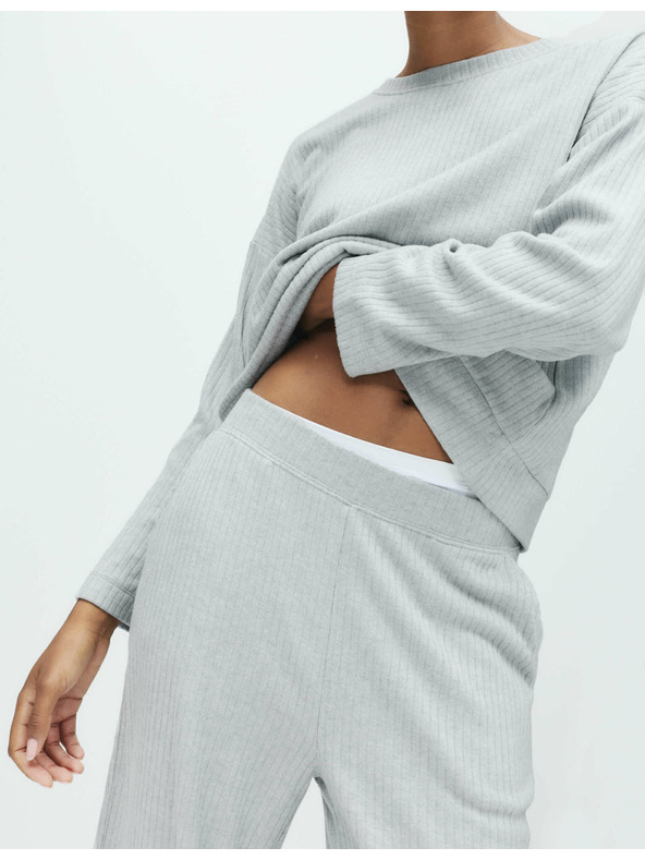 Marks & Spencer Rebrasti spodnji deli pižam s širokimi hlačnicami Marks & Spencer siva