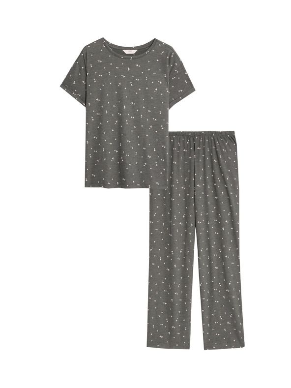 Marks & Spencer Pajama set with print and high cotton content Marks & Spencer grey