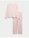 Marks & Spencer Pižama garnitura iz čiste bombaže s potiskom Marks & Spencer rožnata