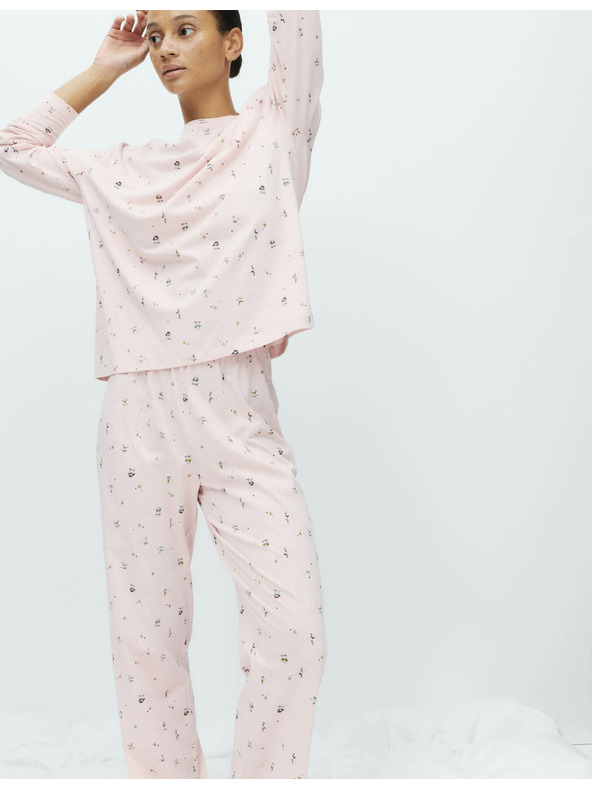 Marks & Spencer Pižama garnitura iz čiste bombaže s potiskom Marks & Spencer rožnata