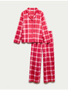 Marks & Spencer Flis pižama garnitura s potiskom Marks & Spencer rdeča