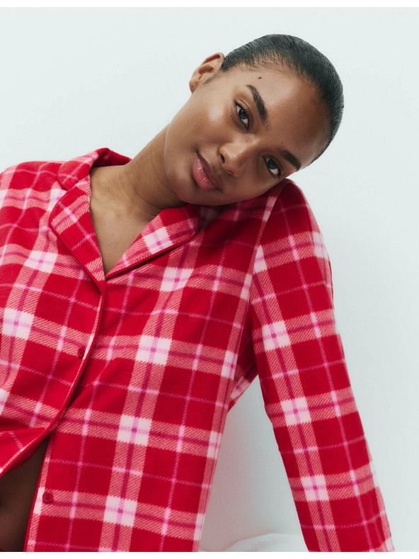 Marks & Spencer Flis pižama garnitura s potiskom Marks & Spencer rdeča