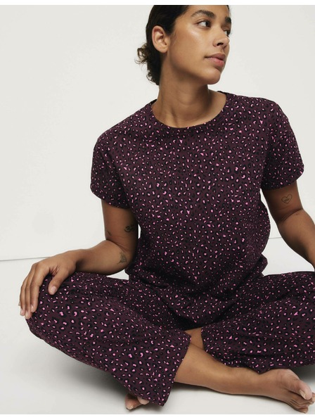 Marks & Spencer Pižama garnitura s potiskom in visokim deležem bombaža Marks & Spencer rdeča