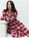 Marks & Spencer Božični karirani domači komplet pižame iz čiste bombaževine Marks & Spencer rdeča
