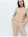 Marks & Spencer Rebrasti zgornji del pižame z izrezom ob vratu in dolgimi rokavi Marks & Spencer smetanova