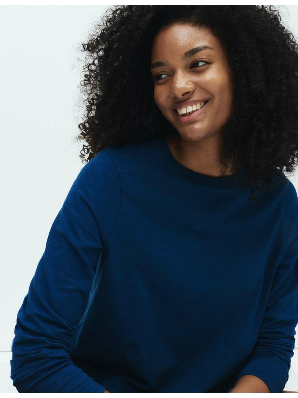 Marks & Spencer Zgornji deli pižame iz čiste bombaževine z dolgimi rokavi, 2 kosa Marks & Spencer mornarsko modra