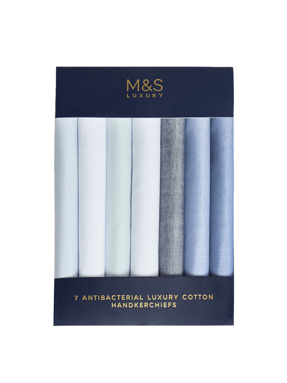 Marks & Spencer Antibakterijski robčki iz čiste bombaževine, 7 kosov v pakiranju Marks & Spencer modra
