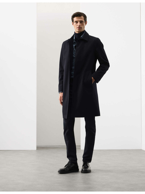 Marks & Spencer Karirasta srajca z visokim deležem bombaževine, enostavno likanje Marks & Spencer modra