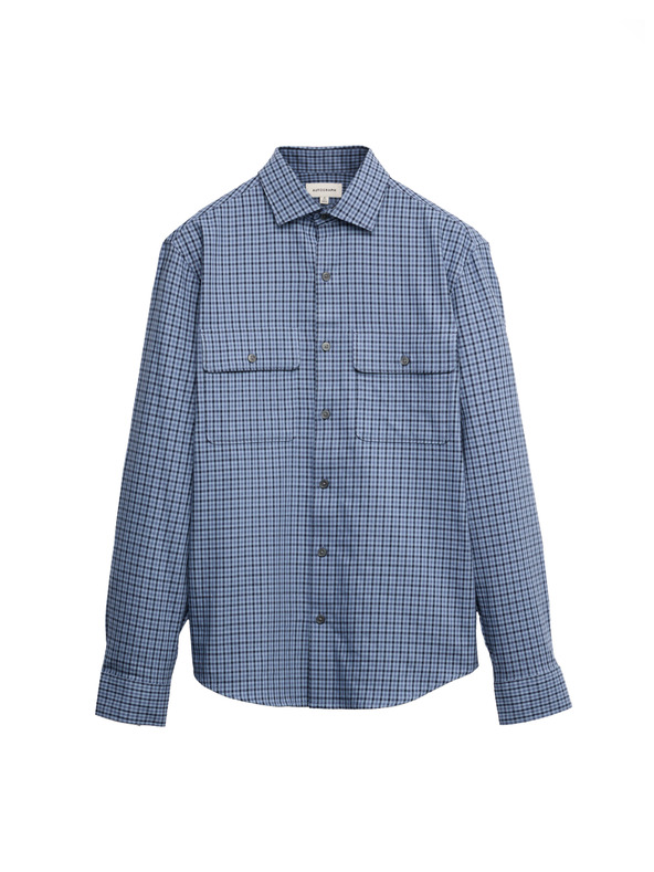 Marks & Spencer Karirasta srajca z visokim deležem bombaževine, enostavno likanje Marks & Spencer modra