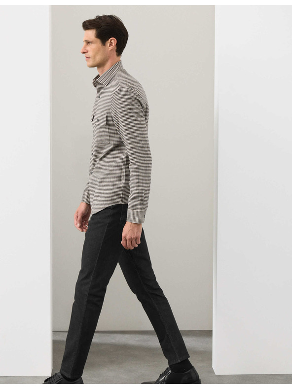 Marks & Spencer Karirasta srajca z visokim deležem bombaževine, enostavno likanje Marks & Spencer bež