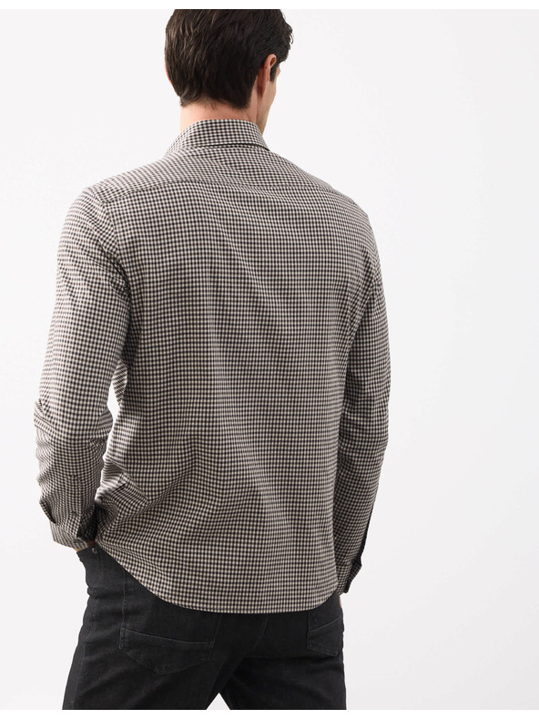 Marks & Spencer Karirasta srajca z visokim deležem bombaževine, enostavno likanje Marks & Spencer bež