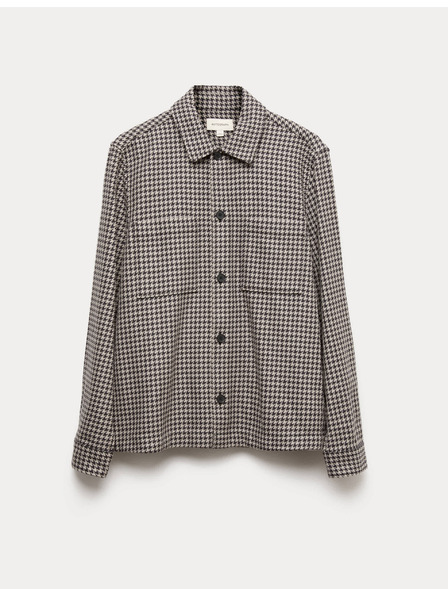 Marks & Spencer Flanelasta srajca iz čiste bombaževine s pepita vzorcem Marks & Spencer siva