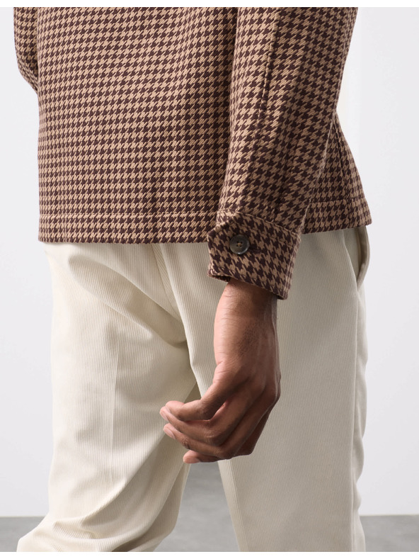 Marks & Spencer Flanelasta srajca iz čiste bombaževine s pepita vzorcem Marks & Spencer rjava