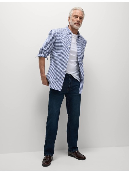 Marks & Spencer Karirasta Oxford srajca The Ultimate iz čistega bombaža Marks & Spencer mornarsko modra