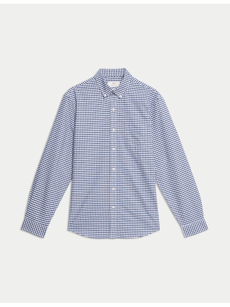 Marks & Spencer Karirasta Oxford srajca The Ultimate iz čistega bombaža Marks & Spencer mornarsko modra