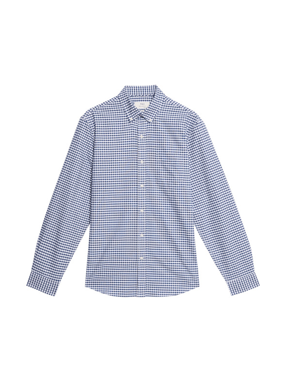 Marks & Spencer Karirasta Oxford srajca The Ultimate iz čistega bombaža Marks & Spencer mornarsko modra