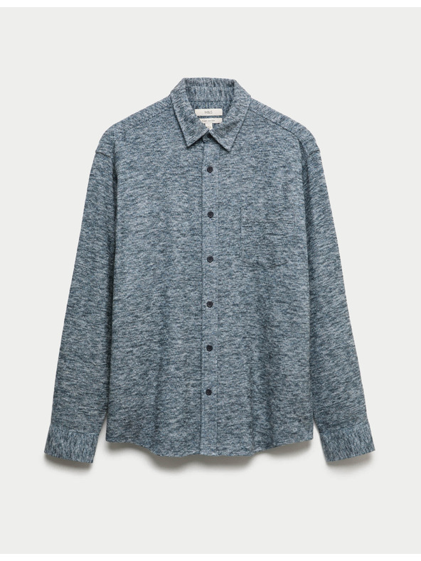 Marks & Spencer Čisto bombažna flanelasta srajca Marks & Spencer modra