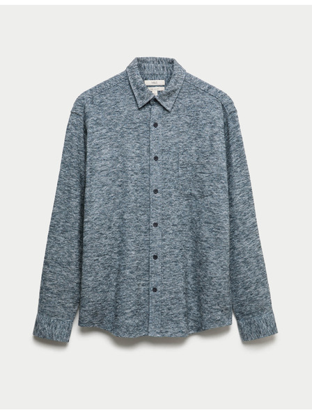 Marks & Spencer Čisto bombažna flanelasta srajca Marks & Spencer modra