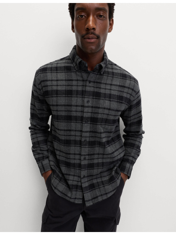 Marks & Spencer Čisto bombažna flanelasta srajca Marks & Spencer siva