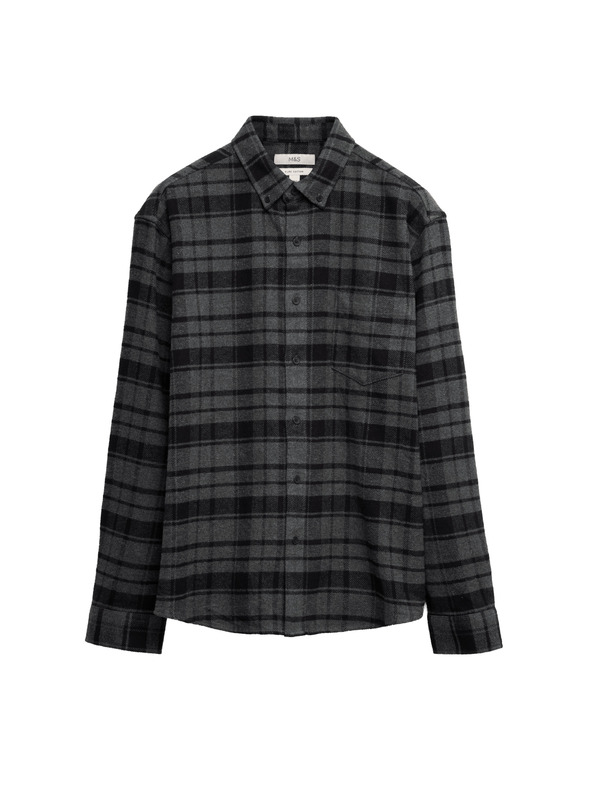 Marks & Spencer Čisto bombažna flanelasta srajca Marks & Spencer siva