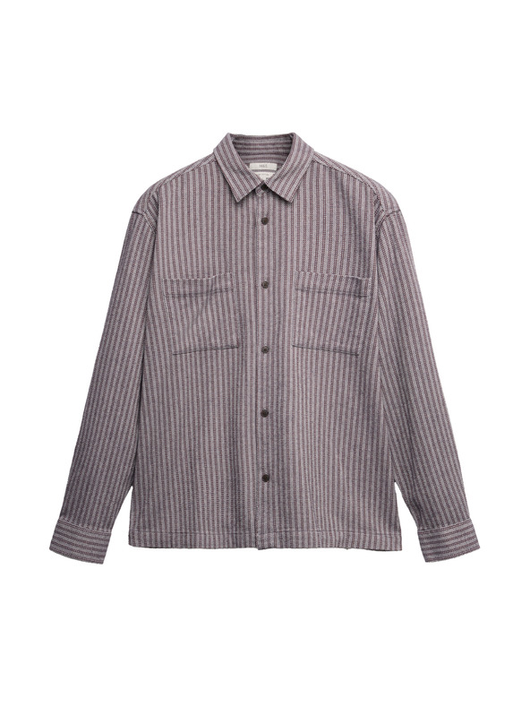 Marks & Spencer Prugasta flanelasta srajca iz čistega bombaža Marks & Spencer siva