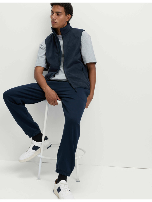 Marks & Spencer Mikro flis telovnik z ovratnikom Marks & Spencer mornarsko modra