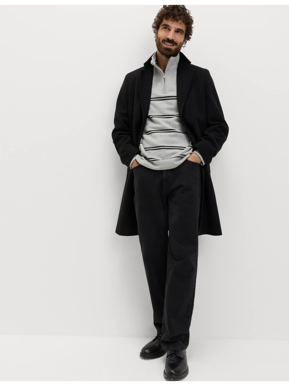 Marks & Spencer Prugasta jopa z zadrgo na vratu, iz čiste bombaževine Marks & Spencer siva