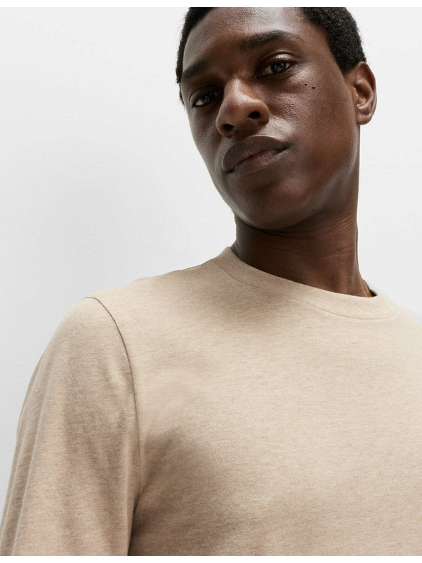 Marks & Spencer Čisto bombaževna majica z dolgimi rokavi, mehka na dotik Marks & Spencer bež