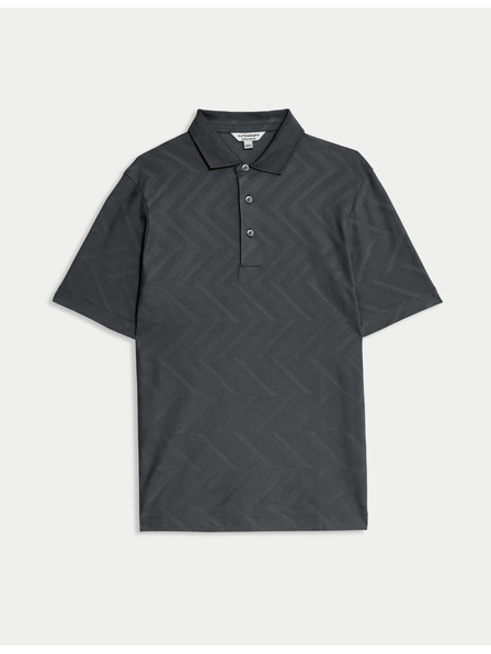 Marks & Spencer Polo majica z geometrijskim tiskom, iz 100% bombaževine Marks & Spencer siva