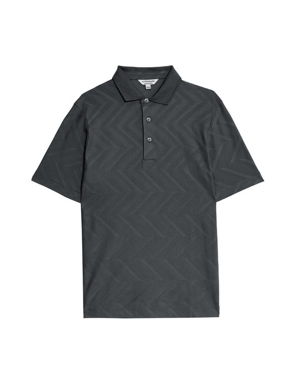 Marks & Spencer Polo majica z geometrijskim tiskom, iz 100% bombaževine Marks & Spencer siva