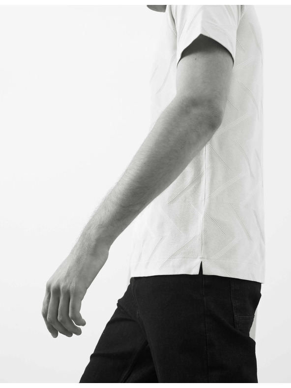 Marks & Spencer Polo majica z geometrijskim tiskom, iz 100% bombaževine Marks & Spencer smetana