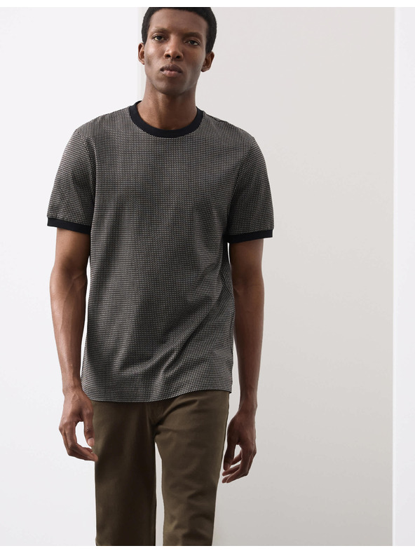 Marks & Spencer Žakard majica iz čiste bombažne tkanine Marks & Spencer črna