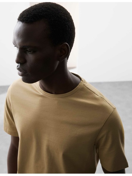 Marks & Spencer Majica iz premium bombažne tkanine, ozek kroj Marks & Spencer rjava