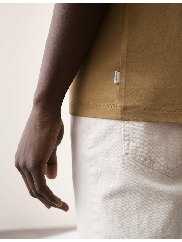 Marks & Spencer Majica iz premium bombažne tkanine, ozek kroj Marks & Spencer rjava