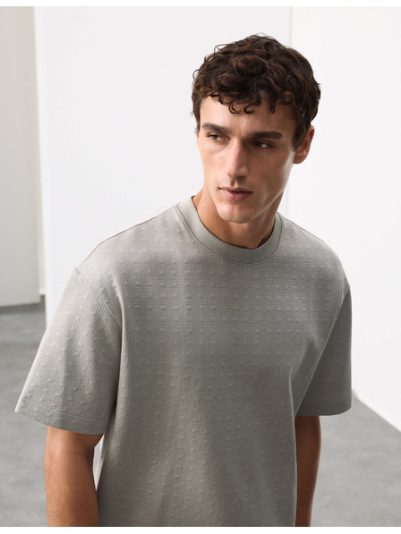 Marks & Spencer Žakard majica Scuba z visokim deležem bombažne tkanine Marks & Spencer siva