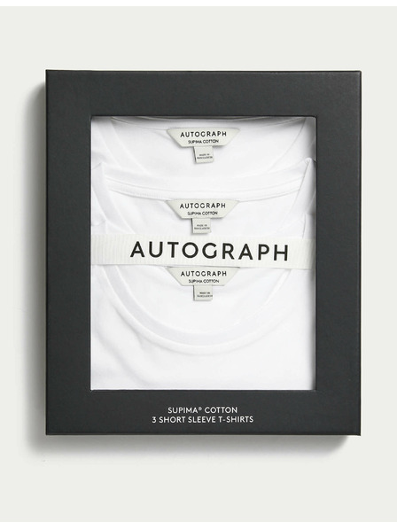 Marks & Spencer Majica iz čiste Supima® bombažne tkanine, 3 kosi Marks & Spencer bela